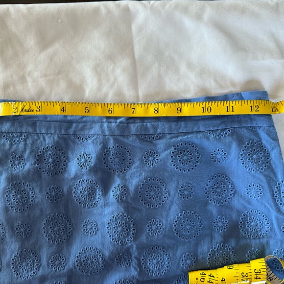 MARGARET O'LEARY Eyelet Skirt Periwinkle Blue - Picture 7 of 8